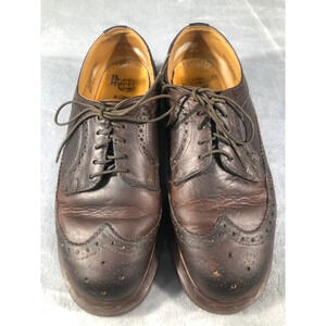 DR Martens Dark Brown Mens US7 England Leather Brogue Wingtip Oxford Shoes